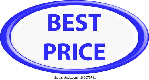 Button best price . The round shape. 3D. Vector illustration.
