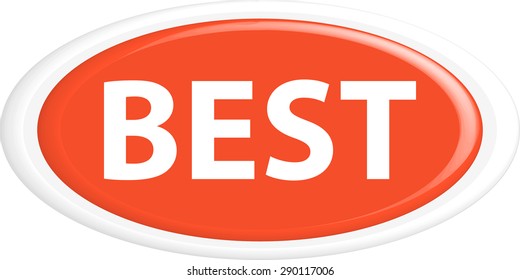 Button best  . The round shape. 3D. Vector illustration.