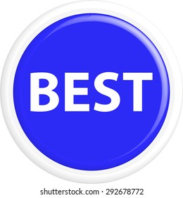 Button best  . The round shape. 3D. Vector illustration.