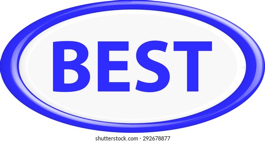 Button best  . The round shape. 3D. Vector illustration.