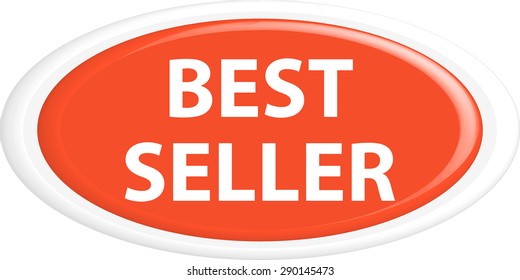 Button best seller . The round shape. 3D. Vector illustration.