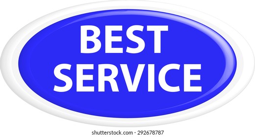 Button best service . The round shape. 3D. Vector illustration.