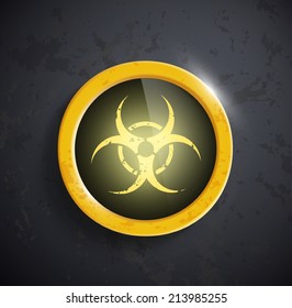 button with the bio hazard symbol