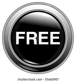 button black "free" on a white background vector eps10