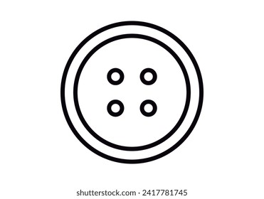 Button black icon on white background.