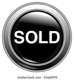 button black "sold" on a white background vector eps10