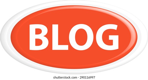 Button blog . The round shape. 3D. Vector illustration.