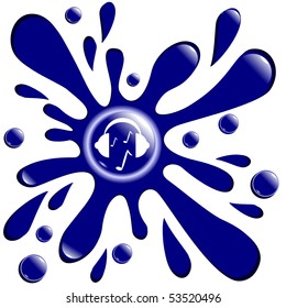 button blot music isolated on the white background vector eps10