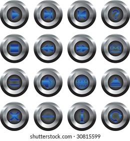 button, blue, play, stop, pause