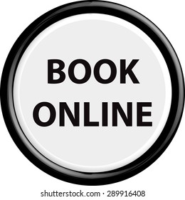 Button book online . The round shape. 3D. Vector illustration.