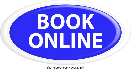 Button book online . The round shape. 3D. Vector illustration.