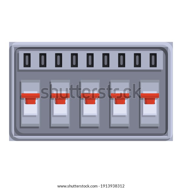 Button\
breaker switch icon. Cartoon of button breaker switch vector icon\
for web design isolated on white\
background