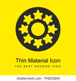 Button bright yellow material minimal icon or logo design