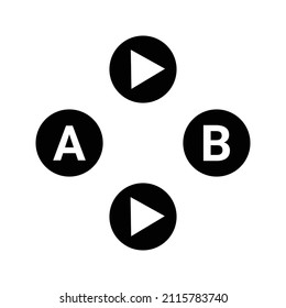 Button, buttons, controller icon. Black vector graphics.