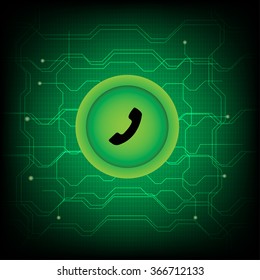 Button call phone connect abstract technology background