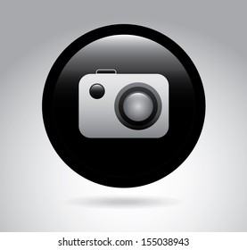 button camera over gray background vector illustration 