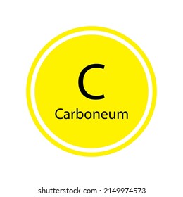 Button with carboneum. Chemical element. Periodic table of Mendeleev. Vector illustration. stock image. 