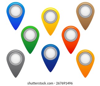 button for cards of different colors on a white background