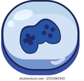 BUTTON CARTOON GAME BLUE ASSET
