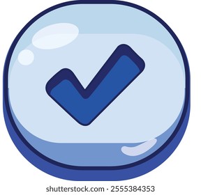 BUTTON CARTOON GAME BLUE ASSET