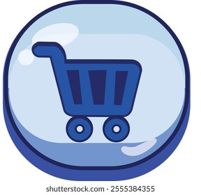 BUTTON CARTOON GAME BLUE ASSET