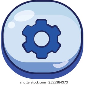 BUTTON CARTOON GAME BLUE ASSET