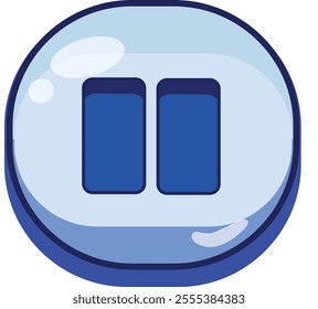 BUTTON CARTOON GAME BLUE ASSET