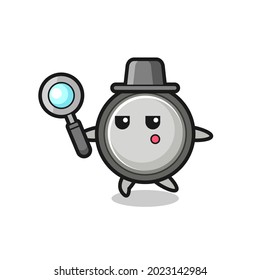 búsqueda de personajes de dibujos animados con una lupa , diseño de estilo lindo para camiseta, pegatina, elemento logotipo