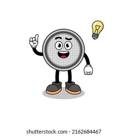button cell cartoon with get an idea pose , character design