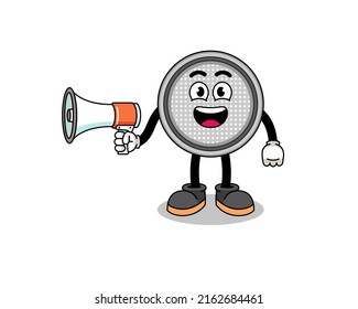 ilustración de viñeta de celda de botón con megáfono , diseño de caracteres