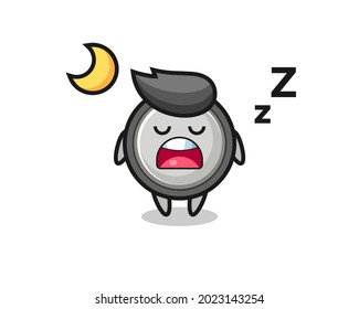 button cell character illustration sleeping at night , cute style design for t shirt, sticker, logo element