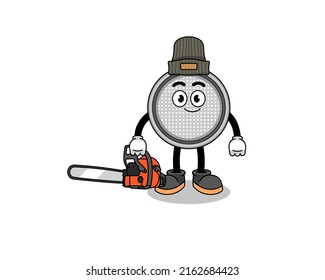 viñeta de ilustración de celda de botón como leñador , diseño de carácter
