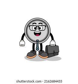 button cell mascot as a businessman , character design