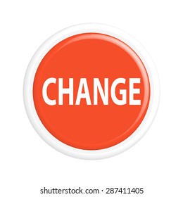 Button change. The round shape. 3D. Vector illustration.