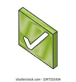 button with check symbol isometric icon