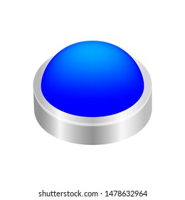 button circle shape blue for buttons games play isolated on white, blue modern 3d buttons simple and convex, sphere button blue flat style icon sign for applications, buttons round for website or app