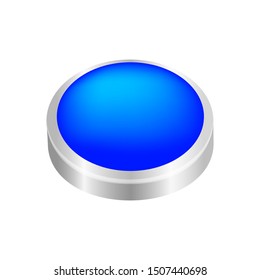 button circle shape blue for buttons games play isolated on white, blue modern 3d buttons simple and convex, sphere button blue flat style icon sign for applications, buttons round for website or app