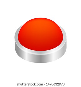 button circle shape red for buttons games play isolated on white, red modern buttons simple and convex, sphere button red flat style icon sign for applications, buttons round for website or app symbol