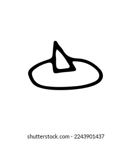 The button is clerical, with a metal cap and a needle. Stationery for business and creativity. Doodle. Vector illustration. Hand drawn. Outline.