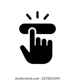 button click glyph icon illustration vector graphic. Simple element illustration vector graphic, suitable for app, websites, and presentations isolated on white background