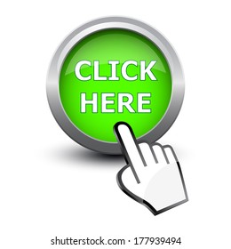 button click here 2d on white background