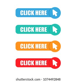 button click here vector flat design