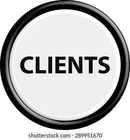 Button clients . The round shape. 3D. Vector illustration.