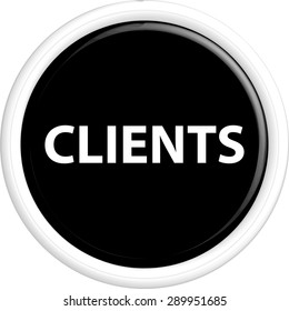 Button clients . The round shape. 3D. Vector illustration.