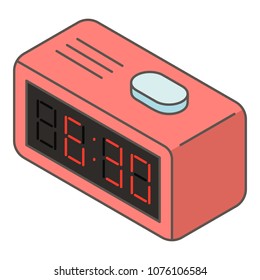 Button clock icon. Isometric illustration of button clock vector icon for web