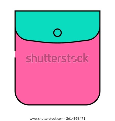 button closed pocket line icon vector. button closed pocket sign. isolated symbol illustration