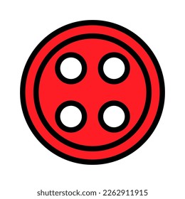 Button for clothes icon line isolated on white background. Black flat thin icon on modern outline style. Linear symbol and editable stroke. Simple and pixel perfect stroke vector illustration
