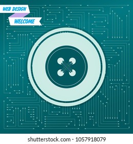 button for clothes icon on a green background, with arrows in different directions. It appears on the electronic board. Vector illustration