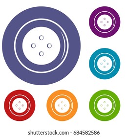 Button for clothing icons set