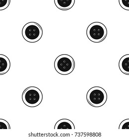 Button for clothing pattern repeat seamless in black color for any design. Vector geometric illustration